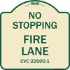 Signmission No Stopping Fire Lane Refer to CVC 22500.1 Heavy-Gauge Aluminum Sign, 18" x 18", TG-1818-23576 A-DES-TG-1818-23576
